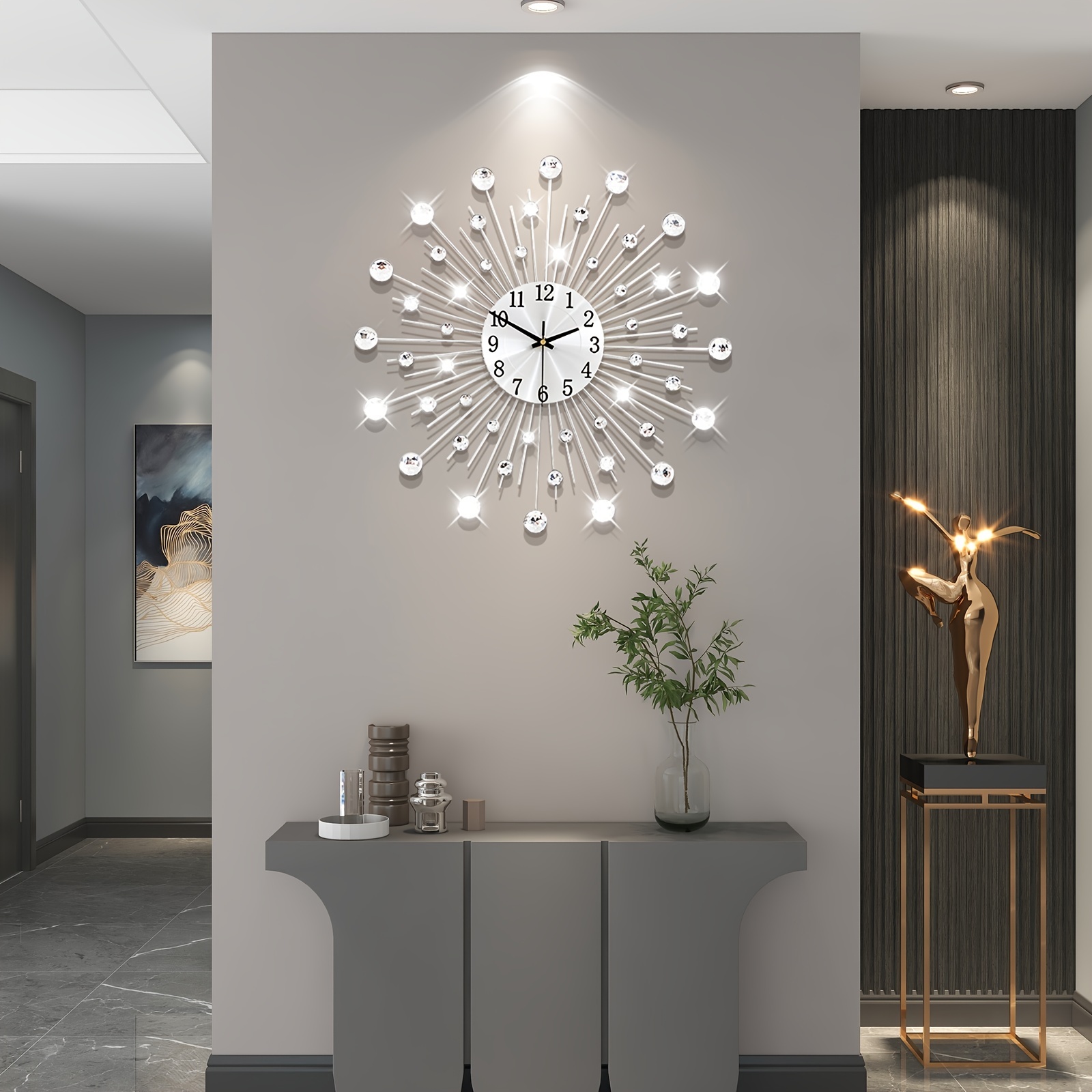 1pc Pendulum Wall Clock, Modern Big Wall Clock Extra Giant Wall Clock Battery Operated, For Kitchen Bedroom Home Dining Room Bathroom Office Decoration