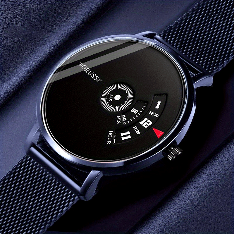 Casual Dual Time Quartz Watch Automatic Mesh Band Sports Watch For Women Men Students