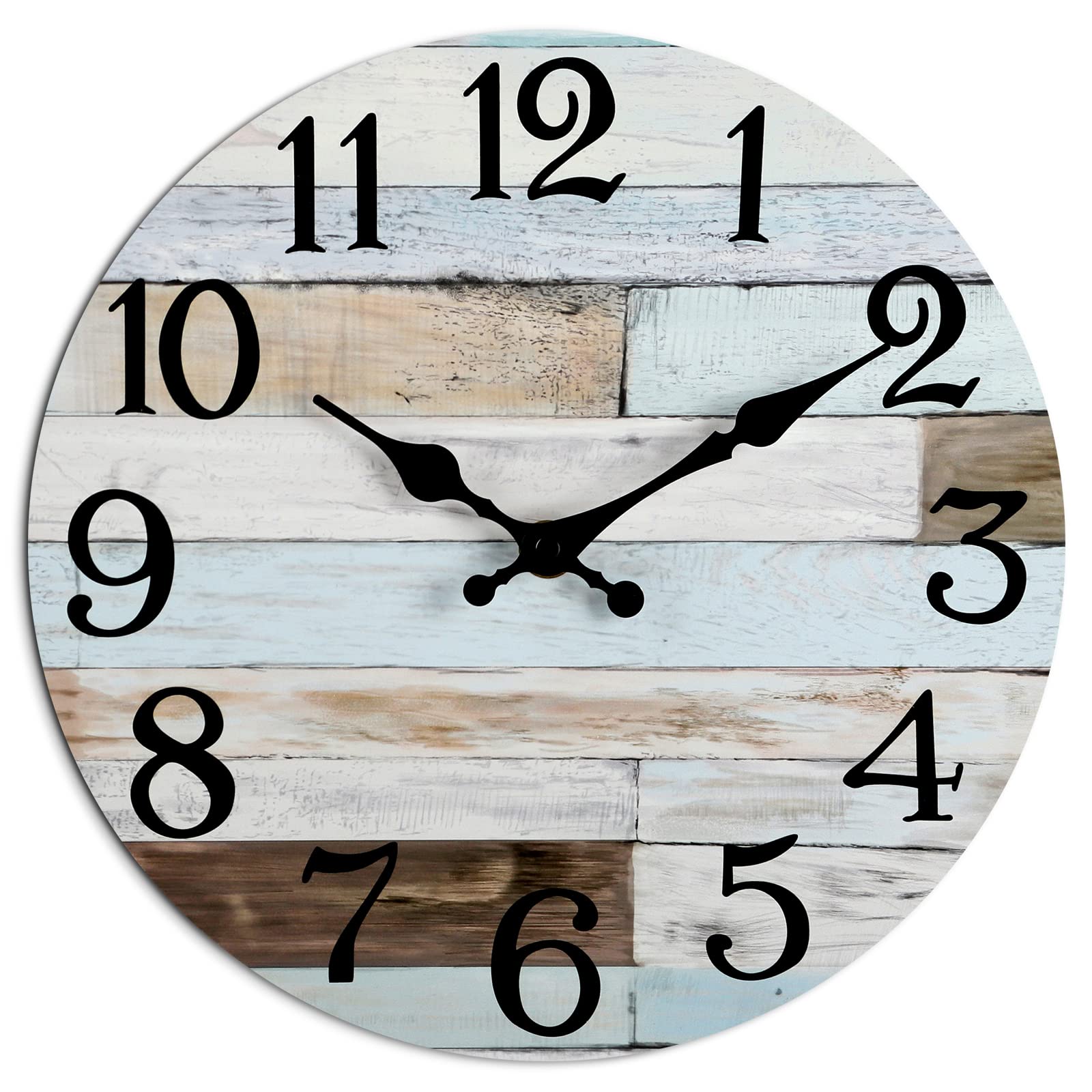 Wall Clock - 8 Inch Silent Non-Ticking Wall Clocks Battery Operated - Country Retro Rustic Style Decorative for Living Room, Kitchen, Home,Bathroom, Bedroom, Laundry Room